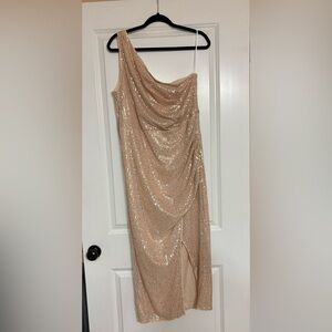 Grace Karin Rose Gold Sequin Dress, missing belt